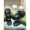 Gucci heel 5.5cm chevron leather GG Platform Slide Sandals Black 2023