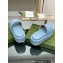Gucci heel 5.5cm chevron leather GG Platform Slide Sandals Blue 2023