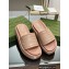 Gucci heel 5.5cm chevron leather GG Platform Slide Sandals Nude 2023