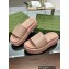 Gucci heel 5.5cm chevron leather GG Platform Slide Sandals Nude 2023