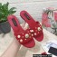 Dolce & Gabbana Stud and Pearl Slides Red 2023