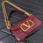 Valentino Loco Small Shoulder Bag In Croco Pattern Burgundy 2023