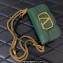 Valentino Loco Small Shoulder Bag In Croco Pattern Green 2023