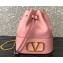 Valentino Mini Bucket Bag In Nappa With Vlogo Signature Chain Pink 2023