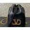 Valentino Mini Bucket Bag In Nappa With Vlogo Signature Chain Black 2023