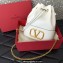 Valentino Mini Bucket Bag In Nappa With Vlogo Signature Chain White 2023