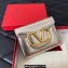 Valentino Small Loco Wallet in Calfskin Metallic Gold 2023