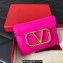Valentino Small Loco Wallet in Calfskin Fuchsia 2023