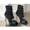 Balmain Heel 9.5cm Uma sandals in Velcro and Mesh Black 2023