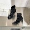 Balmain Heel 9.5cm Uma sandals in Velcro and Mesh Black 2023