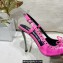 Versace Heel 11cm Laced Pin-Point Slingback Pumps Pink 2023
