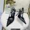 Versace Heel 11cm Laced Pin-Point Slingback Pumps Black 2023