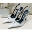 Versace Heel 11cm Laced Pin-Point Slingback Pumps White 2023