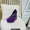 Versace Heel 15cm Platform 6cm Tempest Pumps Leather Purple 2023