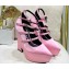 Versace Heel 15cm Platform 6cm Tempest Pumps Satin Pink with Adjustable buckle 2023