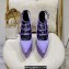 Versace Heel 15cm Platform 6cm Tempest Pumps Satin Purple with Adjustable buckle 2023