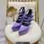 Versace Heel 15cm Platform 6cm Tempest Pumps Satin Purple with Adjustable buckle 2023