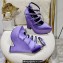 Versace Heel 15cm Platform 6cm Tempest Pumps Satin Purple with Adjustable buckle 2023