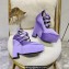 Versace Heel 15cm Platform 6cm Tempest Pumps Satin Purple with Adjustable buckle 2023
