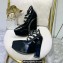 Versace Heel 15cm Platform 6cm Tempest Pumps Leather Black with Adjustable buckle 2023