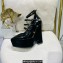 Versace Heel 15cm Platform 6cm Tempest Pumps Leather Black with Adjustable buckle 2023