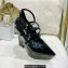 Versace Heel 15cm Platform 6cm Tempest Pumps Leather Black with Adjustable buckle 2023
