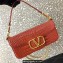 Valentino Loco Shoulder Bag In Croco Pattern Dark Pink 2023