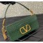 Valentino Loco Shoulder Bag In Croco Pattern Green 2023