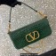 Valentino Loco Shoulder Bag In Croco Pattern Green 2023