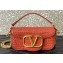 Valentino Loco Small Shoulder Bag In Croco Pattern Dark Pink 2023
