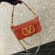 Valentino Loco Small Shoulder Bag In Croco Pattern Dark Pink 2023