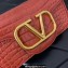 Valentino Loco Small Shoulder Bag In Croco Pattern Dark Pink 2023