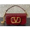 Valentino Loco Small Shoulder Bag In Croco Pattern Burgundy 2023