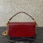 Valentino Loco Small Shoulder Bag In Croco Pattern Burgundy 2023