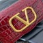 Valentino Loco Small Shoulder Bag In Croco Pattern Burgundy 2023