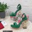 Dolce & Gabbana DG Pop Heel 12cm Platform 1.5cm Leather sandals Green 2023