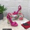 Dolce & Gabbana DG Pop Heel 12cm Platform 1.5cm Leather sandals Fuchsia 2023