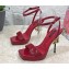 Dolce & Gabbana DG Heel 12cm Platform 1.5cm Patent Leather sandals Red 2023