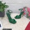 Dolce & Gabbana DG Heel 12cm Platform 1.5cm Patent Leather sandals Green 2023