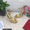 Dolce & Gabbana DG Heel 12cm Platform 1.5cm Patent Leather sandals Gold 2023