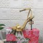 Dolce & Gabbana DG Heel 12cm Platform 1.5cm Patent Leather sandals Gold 2023