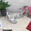 Dolce & Gabbana DG Heel 12cm Platform 1.5cm Patent Leather sandals Silver 2023