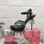 Dolce & Gabbana DG Heel 12cm Platform 1.5cm criss-cross straps sandals Black with rhinestone 2023