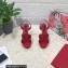 Dolce & Gabbana DG Heel 12cm Platform 1.5cm criss-cross straps sandals Red with rhinestone 2023