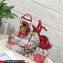 Dolce & Gabbana DG Heel 12cm Platform 1.5cm criss-cross straps sandals Red with rhinestone 2023