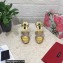 Dolce & Gabbana DG Heel 12cm Platform 1.5cm criss-cross straps sandals Gold with rhinestone 2023