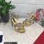 Dolce & Gabbana DG Heel 12cm Platform 1.5cm criss-cross straps sandals Gold with rhinestone 2023