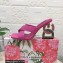 Dolce & Gabbana DG Pop Heel 10.5cm criss-cross straps Mules Fuchsia with fusible rhinestone 2023