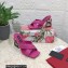 Dolce & Gabbana DG Pop Heel 10.5cm criss-cross straps Mules Fuchsia with fusible rhinestone 2023