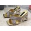 Dolce & Gabbana DG Pop Heel 10.5cm criss-cross straps Mules Gold with fusible rhinestone 2023
